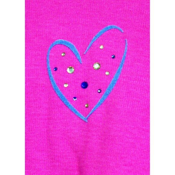 NWT GAP 2 Piece Outfit Set Pink Heart Gems Shirt Blue Jeans Size Large 10 - Picture 3 of 16